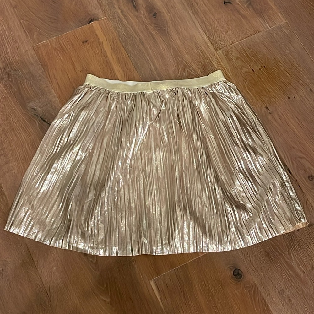 Gold shimmer pleated skirt